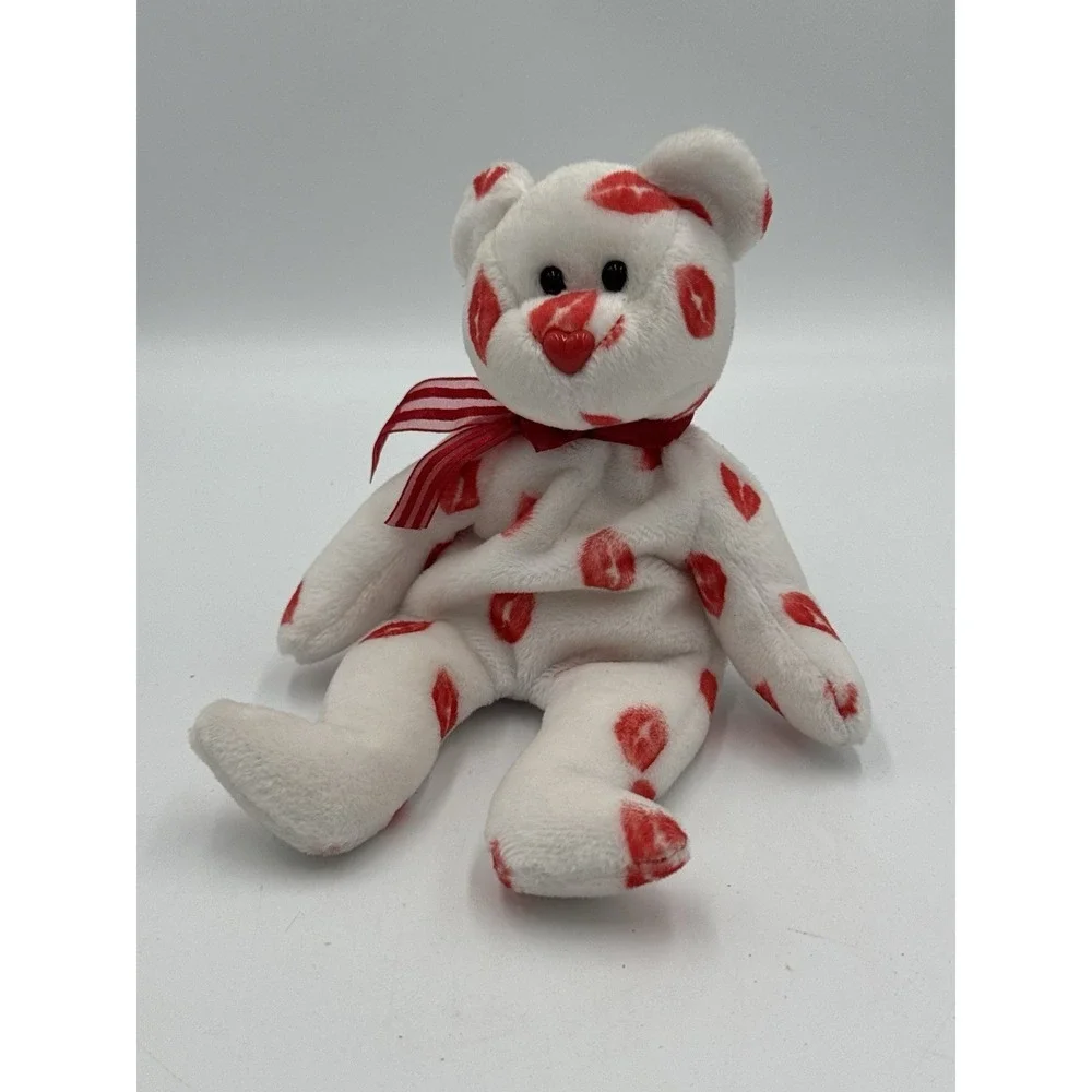 TY Beanie Babies - Smooch the Kiss Red Lips Valentine Bear